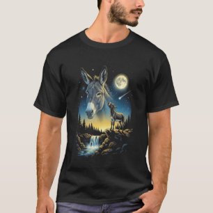 Ezel die naar de maan loeit Meme grappig 90s ezel T-shirt
