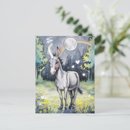 ezel-eenhoorn briefkaart (Staand voorkant)