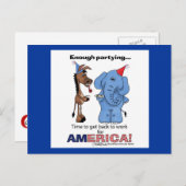 Ezel en olifant genoeg feesten! uitnodiging briefkaart (Voorkant / Achterkant)