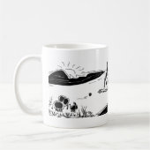 ezel en olifant met bug en kathedraal koffiemok (Links)