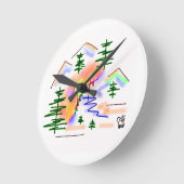 ezel en regenboog ronde klok (Hoek)