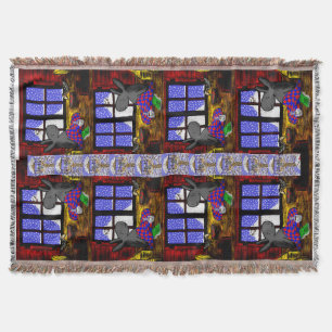 ezel en vogel in sneeuw deken