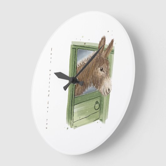 Ezel klok - Schattige - Gewoon op je wachten (Hoek)