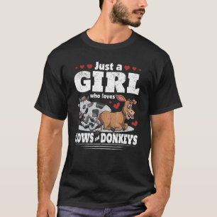 Ezel Koe Boer Boerderij Dier Meisjes Vrouwen Boer T-shirt
