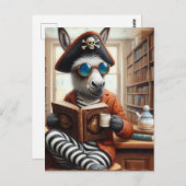 Ezel met een koffie briefkaart (Voorkant / Achterkant)