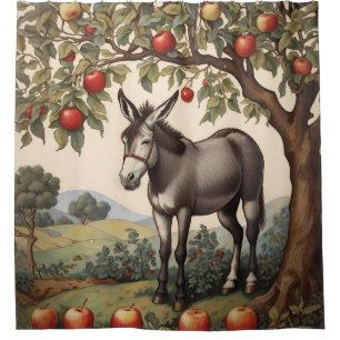 ezel onder een appelboom douchegordijn