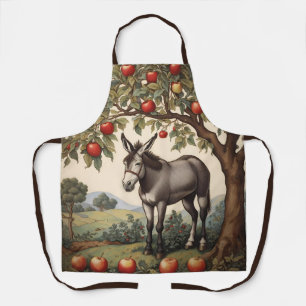  ezel onder een appelboom schort