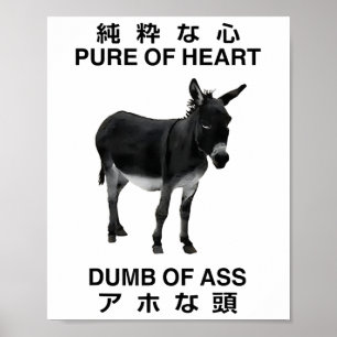 Ezel puur van hart dom van Japans _1 Poster