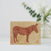  ezel silhouet monogram Briefkaart (Staand voorkant)