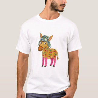 Ezelhoed T-Shirt - Geruite Jager Folklore Kunst