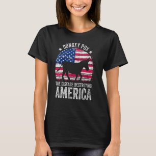 Ezelpokken De ziekte die Amerika verwoest Vlag van T-shirt