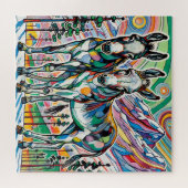 Ezels tussen dennen 600 stuk puzzel (Horizontaal)