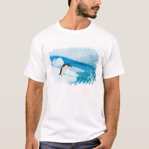 Ezelspinguïn, Pygoscelis Papua, springt eraf T-shirt