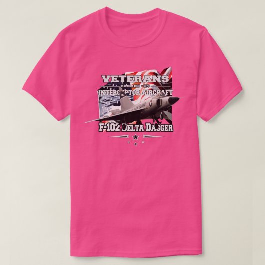 F102 Delta Dagger interceptor vliegtuig T-shirt (Design voorkant)