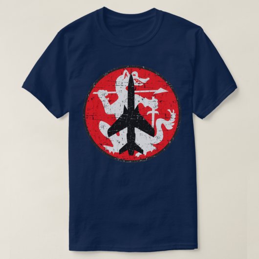 F105G Thunderchief Wild Weasel Badge Grunge Style T-shirt (Design voorkant)