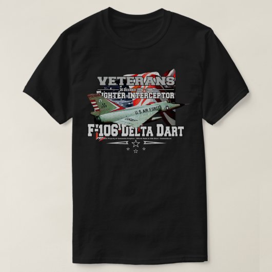 F106 Delta Dart-interceptor-vliegtuig T-shirt (Design voorkant)