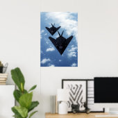 F117A tijdens de vlucht Poster (Thuiskantoor)