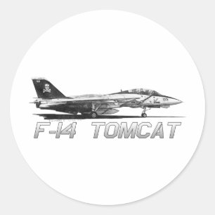 F14 Tomcat VF-103 Jolly Rogers - tekening Ronde Sticker