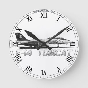 F14 Tomcat VF-103 Jolly Rogers - tekenklok Ronde Klok