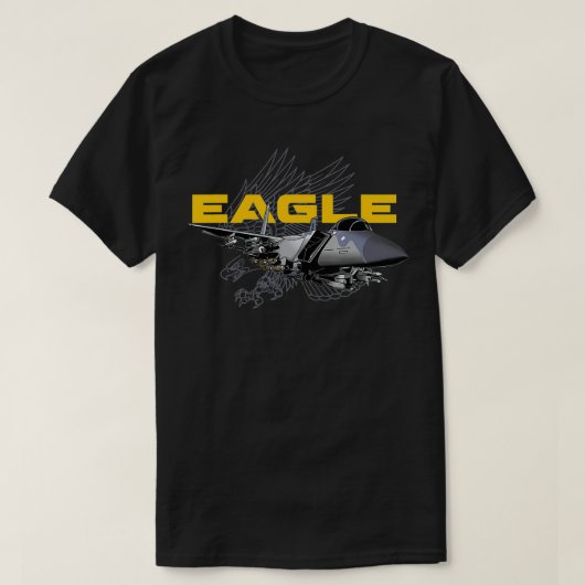F15 Militair vleugelvliegtuig Eagle T-shirt (Design voorkant)