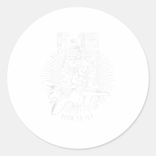 F15 Strike Eagle USAF Jet Fighter Pilot Ronde Sticker (Voorkant)