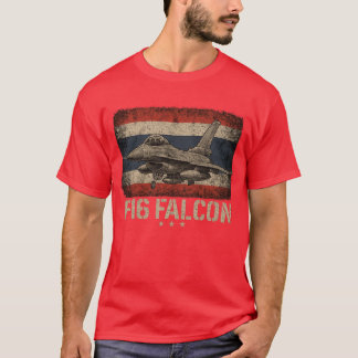 F16 Falcon Jet Patriottisch vliegtuig T-shirt