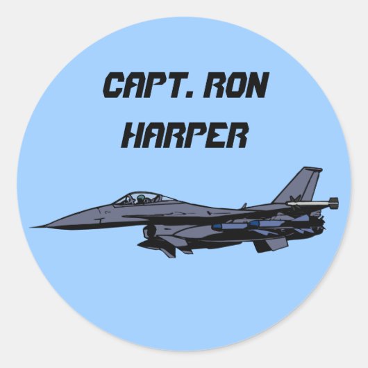 F16 gevechtsontwerp Ronde Sticker (Voorkant)
