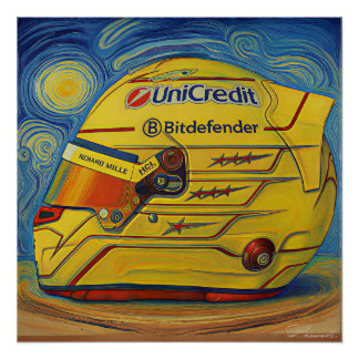 F1 Lewis Helmet Perfect Poster