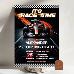 F1 Racing Rode Auto Verjaardag Jongen Kaart