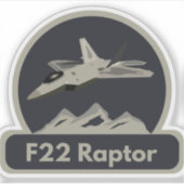 F22 Raptor Jet Fighter Sticker (Voorkant)