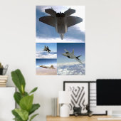 F22 Raptorenkollage Poster (Thuiskantoor)