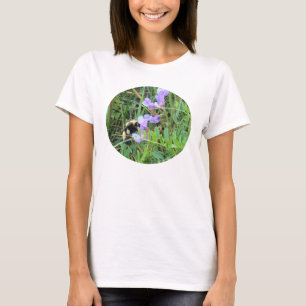 F32w Bij op paarse wilde bloemen T-shirt