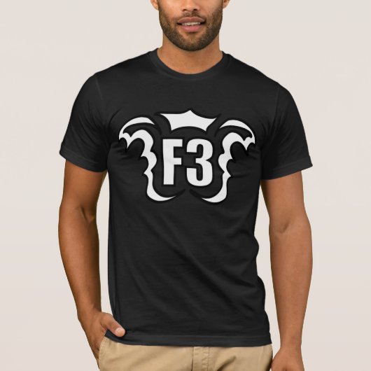 F3 T-Shirt White/Black (Voorkant)