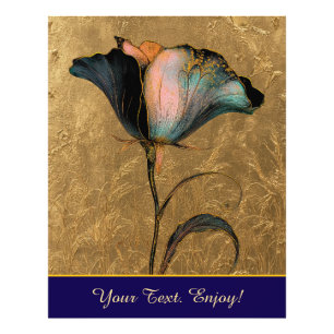 *~* F4 Elegant 23 Flower Gold  Foto Afdruk