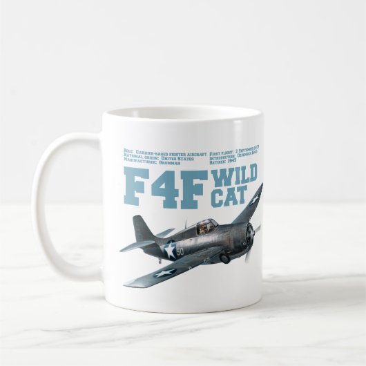 F4F Wildcat | WW2 Plane Koffiemok (Links)