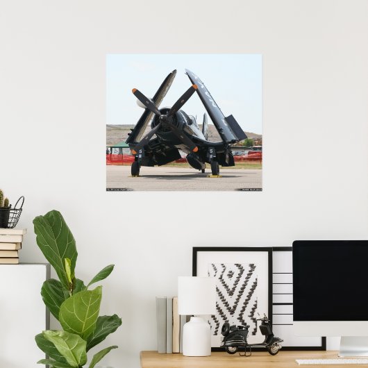 F4U-4N Corsair (Night Fighter Variant) Poster (Thuiskantoor)
