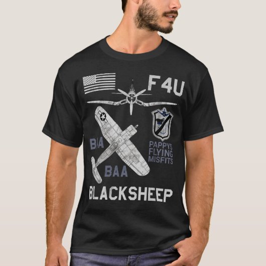 F4U Blacksheep WW2 Fighter Plane T-shirt (Voorkant)