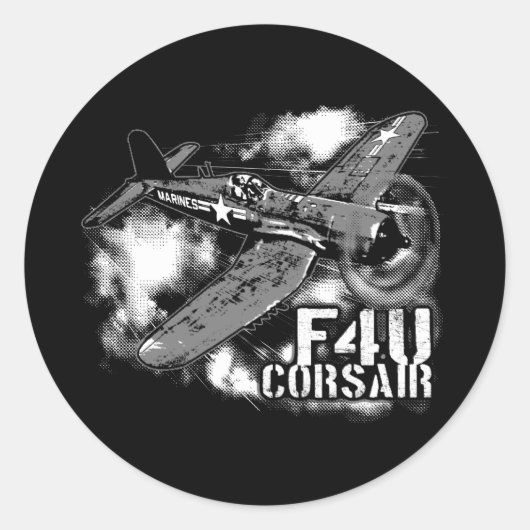 F4U CORSAIR RONDE STICKER (Voorkant)