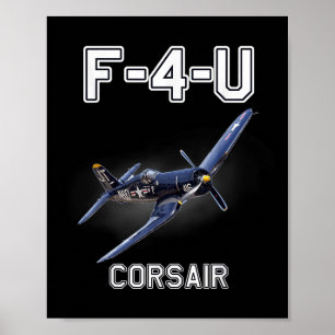 F4u Corsair Warbird Wwii Militair Vliegtuig Poster