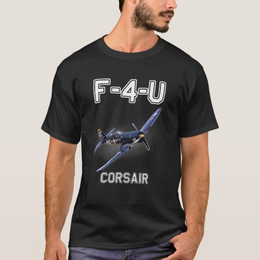 F4U Corsair Warbird WWII Militair Vliegtuig T-shirt (Voorkant)