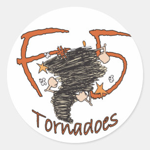 F5 Tornado Ronde Sticker