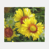 F6 Gele wilde bloemen Gaillardia Fleece Deken (Voorkant (Horizontaal))
