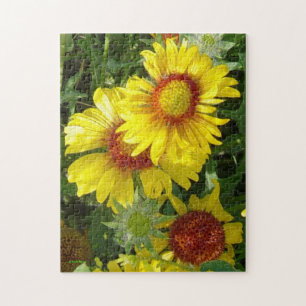 F6 Gele Wilde Bloemen Gaillardia Legpuzzel