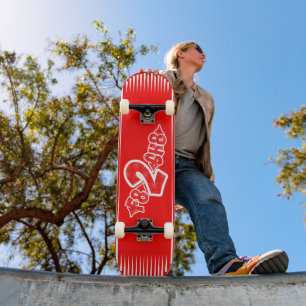 F8 2 SK8 Rood wit Skateboard
