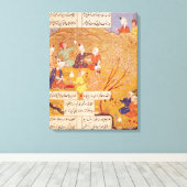 F.103v Open-air feast, uit een gedichtenboek, 1554 Canvas Afdruk (Insitu (Houten vloer))