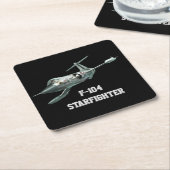 F-104 Starfighter ペーパーコースター Vierkante Kartonnen Onderzetter (Schuin)