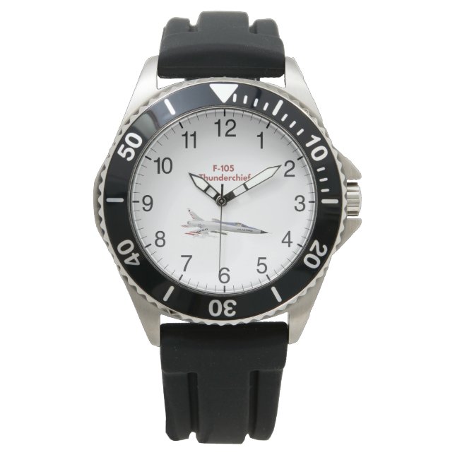 F-105 ThunderChief Militaire Vliegtuigen Horloge (Voorkant)