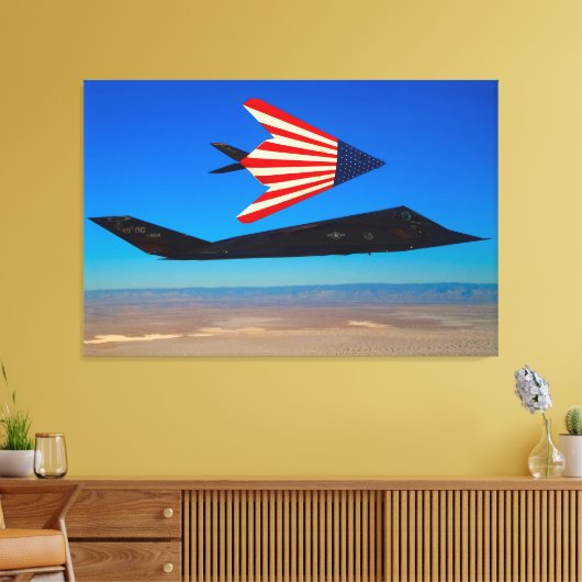 F-117 NIGHTHAWK 32x48 Canvas Afdruk (Insitu (Woonkamer))