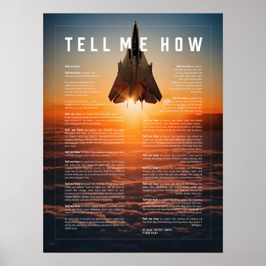 F-14 met Vertel me hoe het is met militaire pilote Poster (Voorkant)