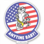 F-14 TOMCAT "ALTIJD BABY!" USA STICKER (Voorkant)